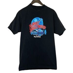 Vintage Planet Hollywood Sydney Black Short Sleeve Tee Size Medium